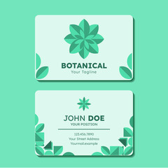 Simple Geometric Botanical Business card