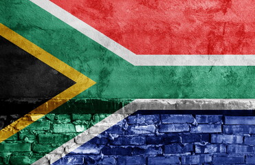 Flag painted on the brick wall