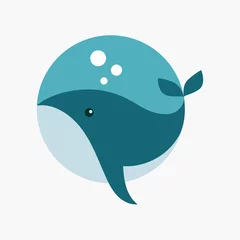 Fototapeten Wal-großer Fisch-Logo-Symbol © hudasaktian