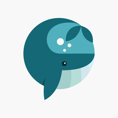Whale Big Fish Logo Icon