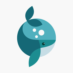 Whale Big Fish Logo Icon