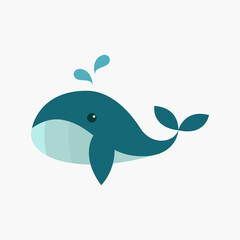 Whale Big Fish Logo Icon