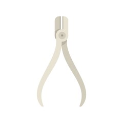 Steel dentist pliers icon flat isolated vector
