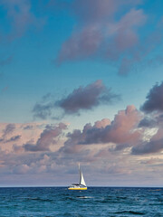 Boat sea sunset sailboat