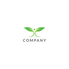 nature  human health logo design. logo template