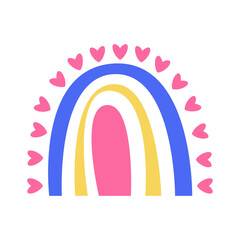 rainbow arch minimalist boho element icon.