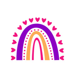 rainbow arch minimalist boho element icon.