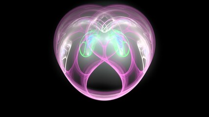 Exquisite digital render fractal with smooth flowing lines of symmetry