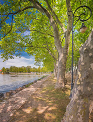 Nice Kvassay avenue at lake Balaton in summer