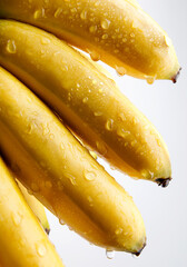 Bunch of bananas on a white background. Delicious ripe bananas.