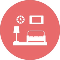 Living Room Glyph Circle Vector Icon Design