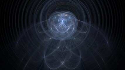 Fototapeta premium Beautiful Digital Symmetric Fractal - cosmic energy with vibrant flowing lines and soothing pastel colors.