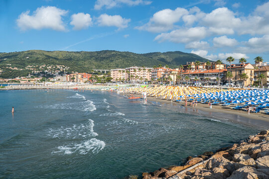 The beautiful beach of Andora in Liguria