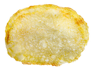Potato chips are isolated on a white background.