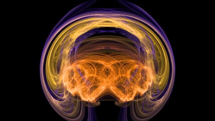 Beautiful Digital Fractal with vibrant cosmic lines and smooth flowing colors showing symmetry