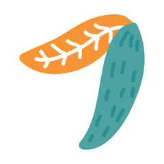 doodle tree plant contour silhouette childish handmade  icon.