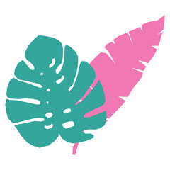 Tropical Exotic Palm Leaf Silhouette Poster Element.