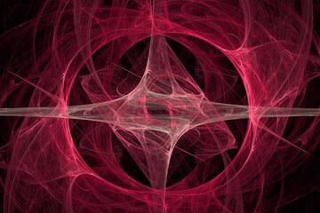 Beautiful Digital Fractal with vibrant cosmic lines and smooth flowing colors showing symmetry