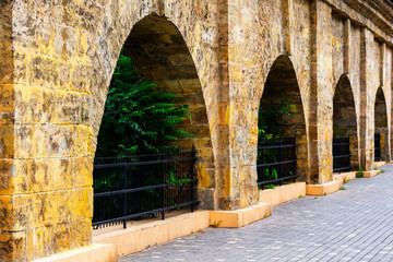arch, arc, archway, bow. arches. old stone arch