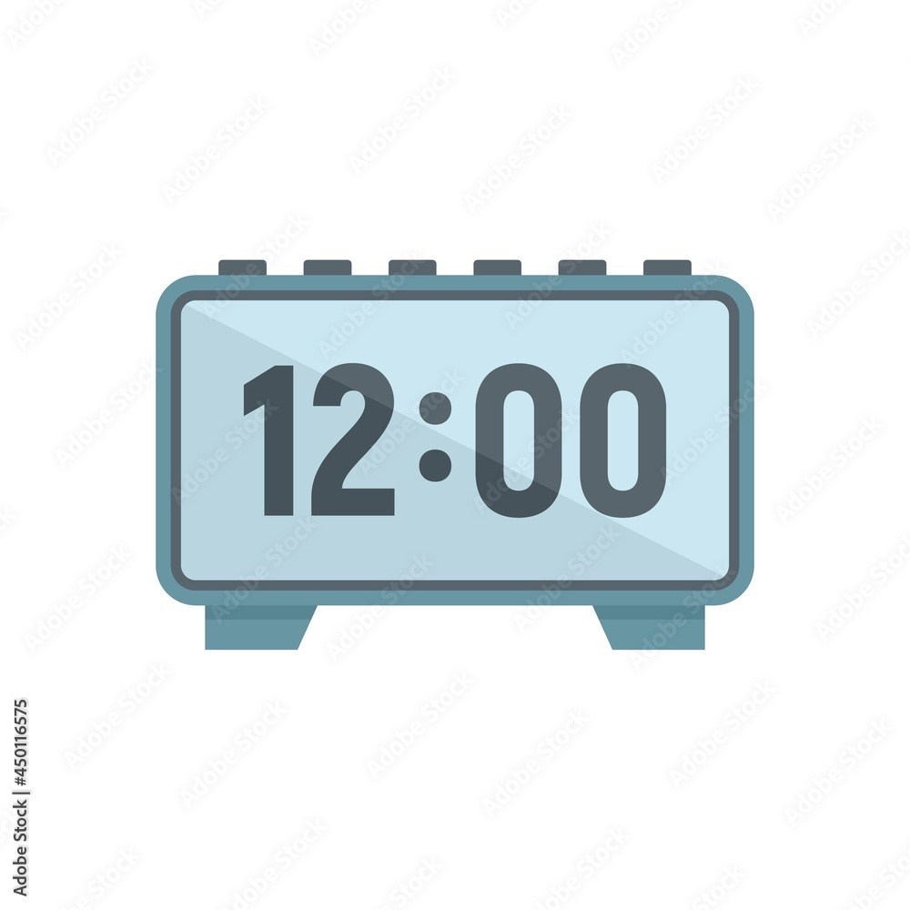 Poster Digital alarm clock repair icon flat isolated vector