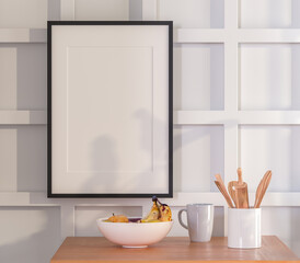 3D interoir design for living room and mockup frame