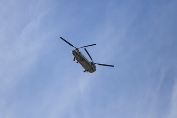 Fototapeta na wymiar Boeing CH-47 Chinook in the sky