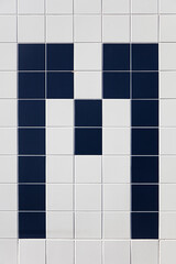 M shape blue tiles