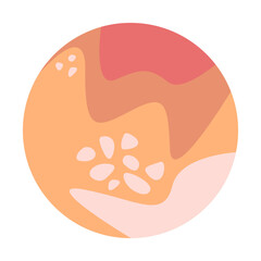 boho minimalist round circle symbol abstract shape icon for t shirt print or poster design.