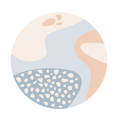 boho minimalist round circle symbol abstract shape icon for t shirt print or poster design.