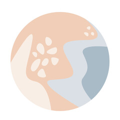 boho minimalist round circle symbol abstract shape icon for t shirt print or poster design.