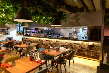 Interior of cozy restaurant in the modern style