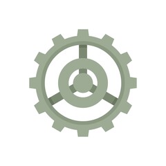 Old watch cog wheel icon flat isolated vector
