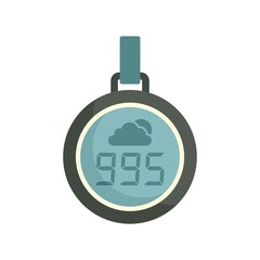 Digital barometer icon flat isolated vector