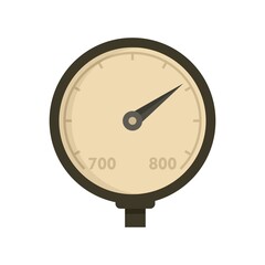 Gauge barometer icon flat isolated vector