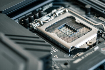 socket for installing a computer processor close-up