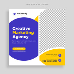 Digital business marketing banner for social media post template, business marketing post. Digital marketing agency post banner set, Digital marketing expert banner.