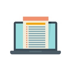 Laptop audit icon flat isolated vector