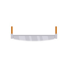 Two man saw icon flat isolated vector