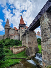 Fototapeta na wymiar Corvin's castle from Hunedoara city - Romania