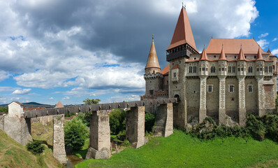 Fototapeta na wymiar Corvin's castle from Hunedoara city - Romania