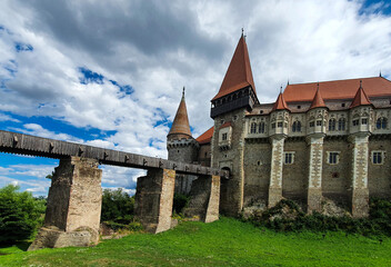 Corvin's castle from Hunedoara city - Romania