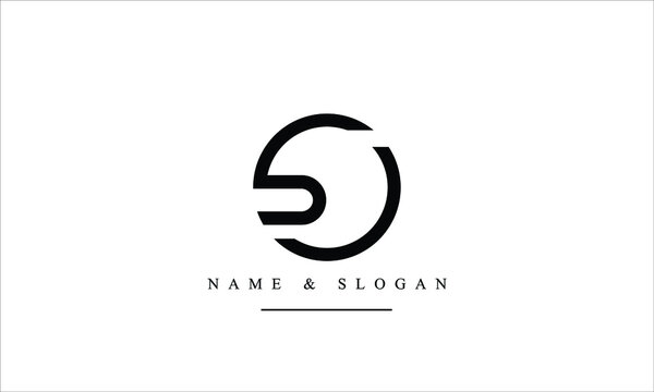 SJ, JS, S, J abstract letters logo monogram
