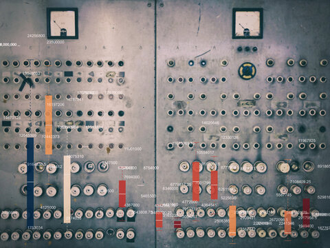 bar chart over analog control panel