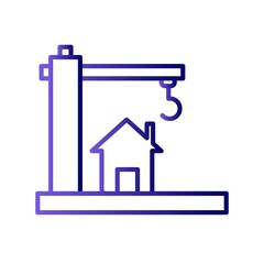 Construction Gradient Linear Vector Icon Design
