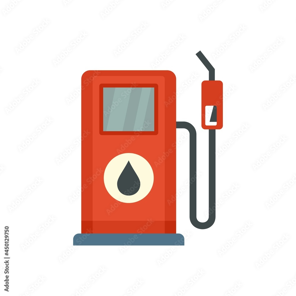 Sticker gasoline station pump icon flat isolated vector