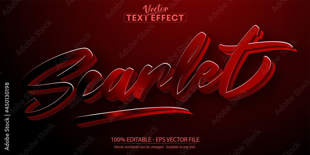 Wall mural scarlet text, minimalistic and calligraphic style editable text effect