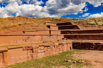 Bolivia. Tiwanaku (or Tiahuanaco) - Pre-Columbian ancient and sacred site on a list of the UNESCO...