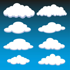 Fototapeta premium Cloud icons. Cloud vector. Cloud animation.