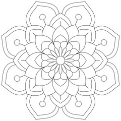 Leaf Flower Petal Coloring Mandala Art Simple Graphic Shape Vector Floral Oriental Outline Vintage Decorative Elements Pattern Illustration Islam Arabic Indian Turkish Mystic Religion Morals Lotus