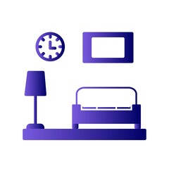 Living Room Glyph Gradient Linear Vector Icon Design